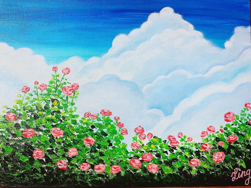 Rose garden - Posters - Acrylic Multicolor