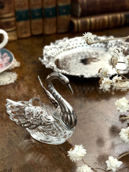 Silver 銀製　白鳥　ヴィンテージ　調味料入れ　小物入れ Silver 銀製 白鳥 ヴィンテージ 調味料入れ 小物入れ Silver