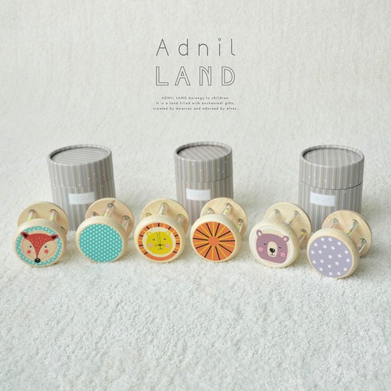 Adnil LAND สัตว์เขย่าน่ารัก - ของเล่นเด็ก - ไม้ หลากหลายสี