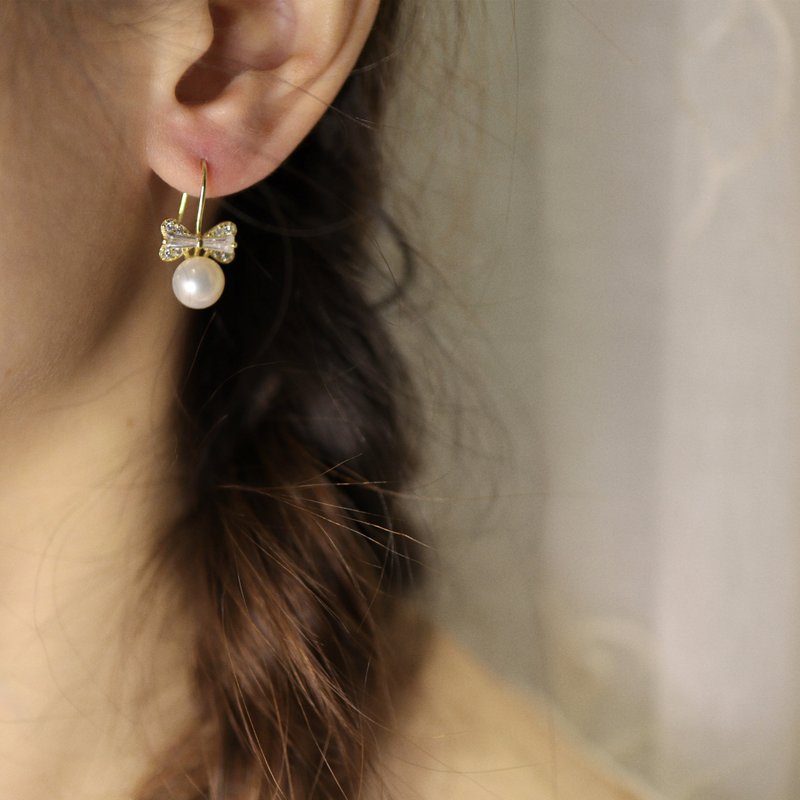 【春意闌珊】愛迪生淡水珍珠耳環 | 嘆息之珠 - 耳環/耳夾/耳骨夾 - 珍珠 