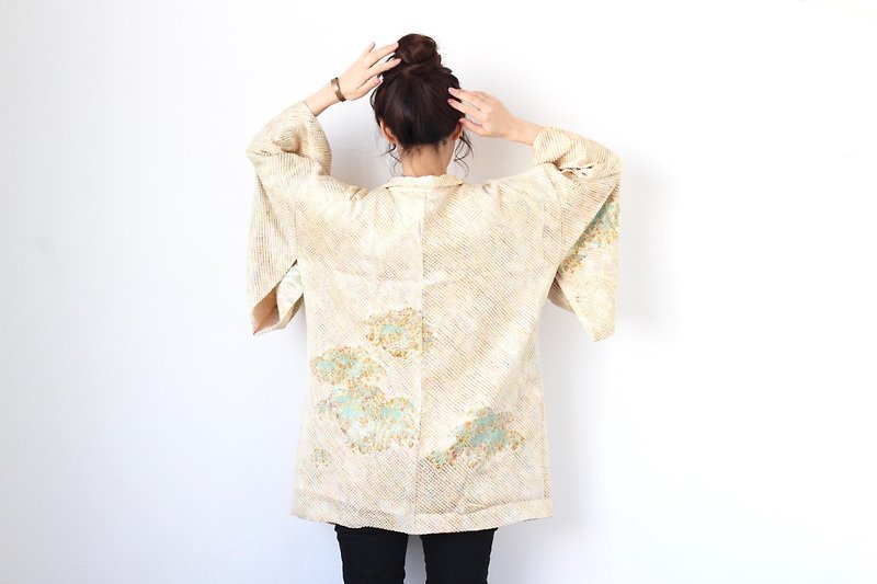 stunning kimono, shibori clothing /4143 - 外套/大衣 - 絲．絹 黃色