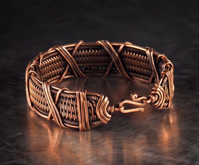 Woven Copper Unisex Tangled Wave Bracelet buy