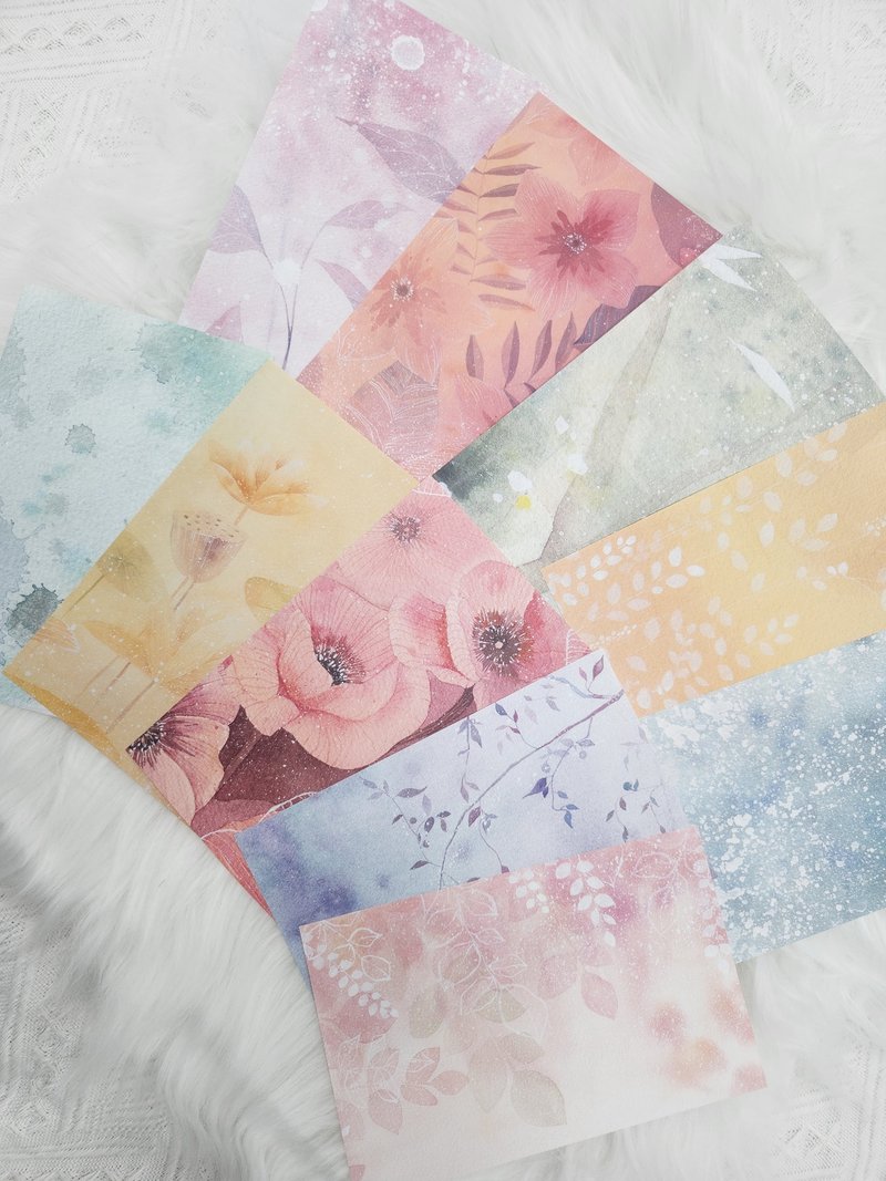 10 Emotional Watercolor Backgrounds paper 80g - 貼紙 - 紙 