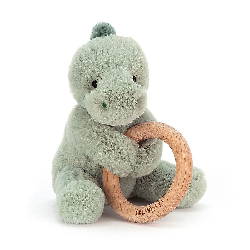 Jellycat Shooshu Dino Wooden Ring Toy - ของเล่นเด็ก - วัสดุอื่นๆ สีเขียว