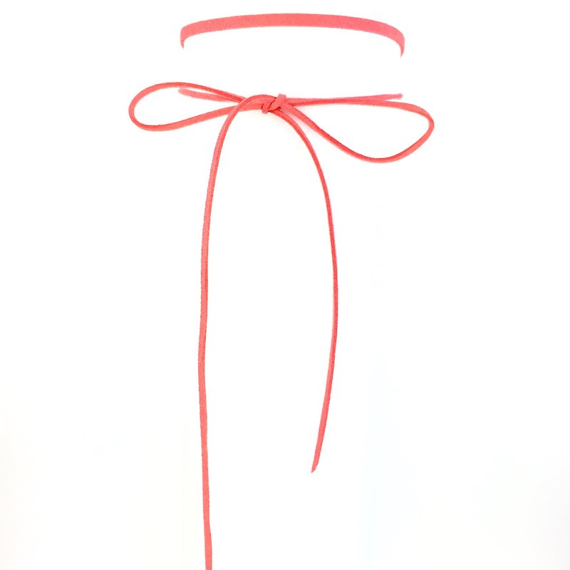 Classic Rope Necklace-Pink Orange - Necklaces - Genuine Leather Orange