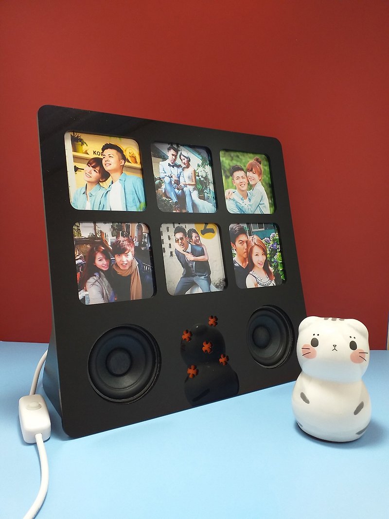 personalized gifts-Music Photo Frame-Bluetooth Speaker - ลำโพง - วัสดุอื่นๆ สีดำ