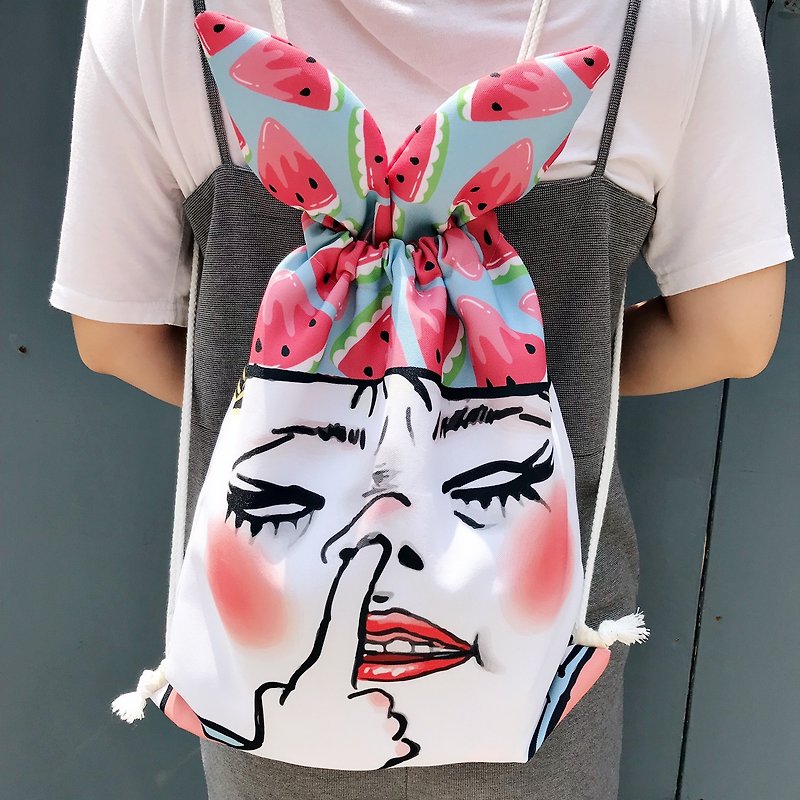 Piglet Diva Drawstring Bag - Drawstring Bags - Polyester Multicolor
