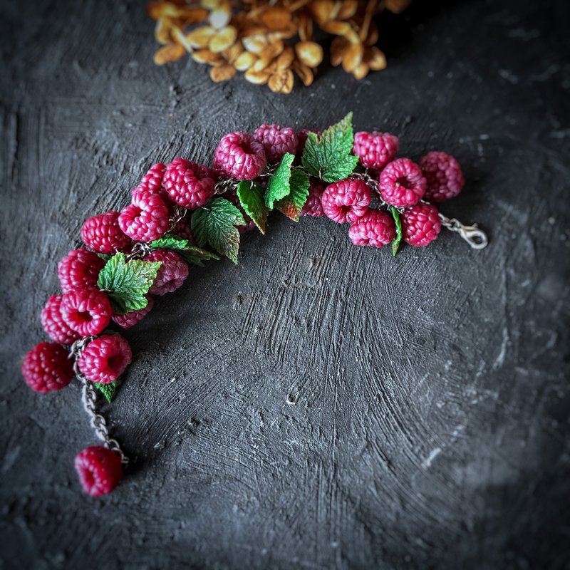 Raspberry summer bracelet - Bracelets - Other Materials Pink