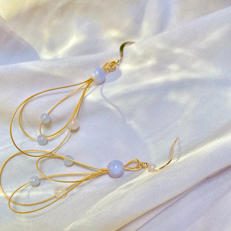 winding. Violet Jadeite Earrings lavender jadeite earrings - ต่างหู - เงิน สีม่วง