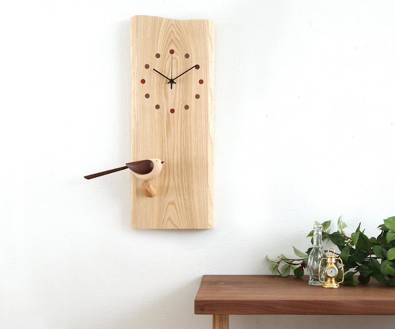 旭川クラフト クラフト蒼 尾を振る小鳥の掛時計 旧仕様 - 時計 - 木製 