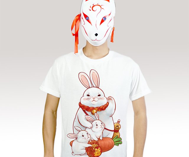 Jürgen Lehl ウサギ刺繍 Tシャツ 刺繍うさぎTシャツ、白、紫、ピンク | ウサロック