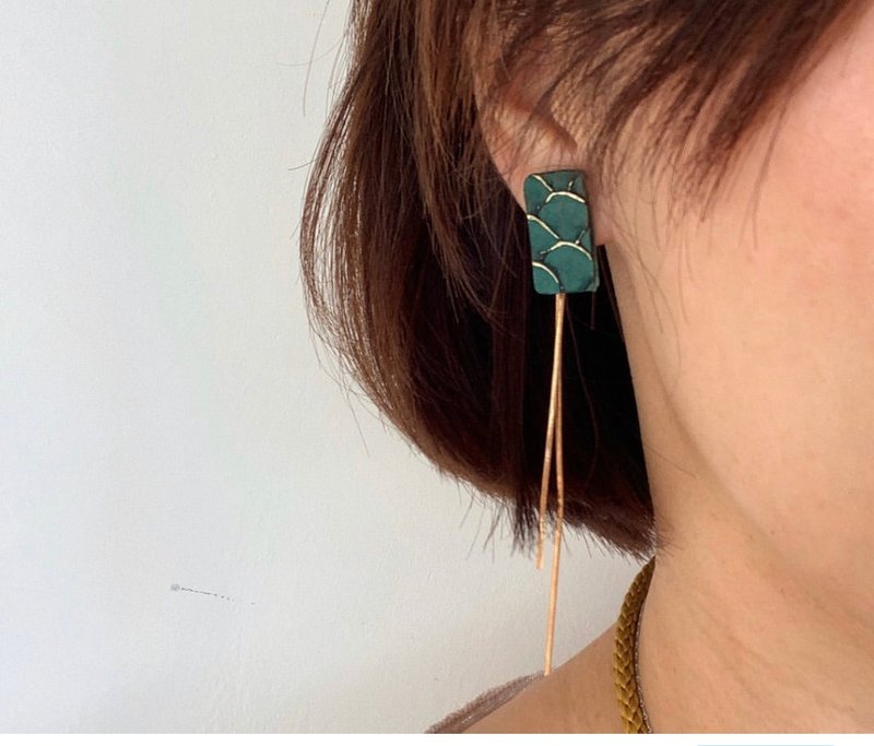 Customised Blessedness Japanese Koifish Leather Earrings - Earrings & Clip-ons - Genuine Leather Multicolor