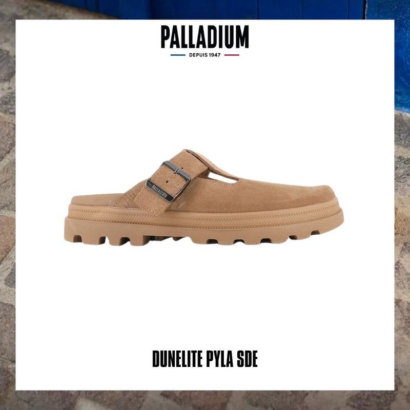PALLADIUM DUNELITE PYLA SDE 麂皮穆勒拖鞋 男女共款 棕 74454 - 拖鞋 - 其他材質 