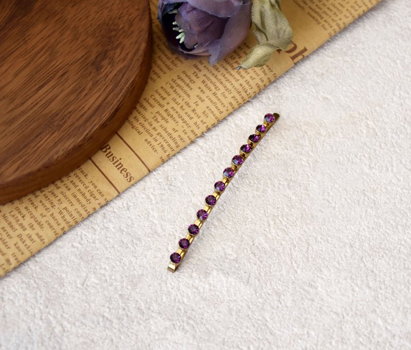 [Retro New Fashion] Swarovski Crystal Hairpin Elegant Violet - Hair Accessories - Crystal Purple