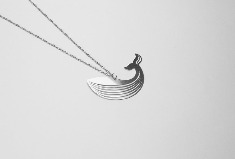 Whale Necklace- ZaoDesign - สร้อยคอ - โลหะ สีเงิน