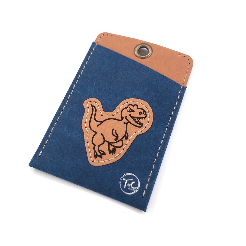 New color // Textured ID Card Holder-Dinosaur - ID & Badge Holders - Paper Blue