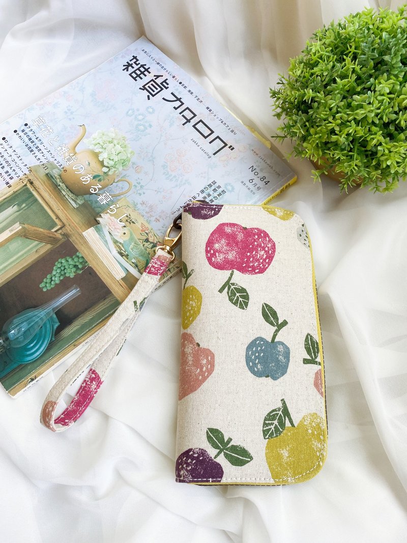 [Handmade by Good Day] Daily miscellaneous hand tent style printing/cloth made of multi-layer long clip/hand strap included - Wallets - Other Materials Multicolor