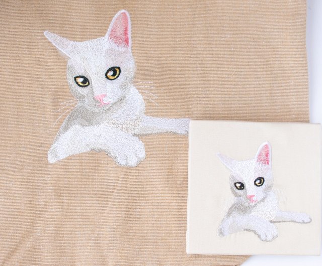 デジタル】【刺繍データ販売】白猫 - ショップ コイトネコ
