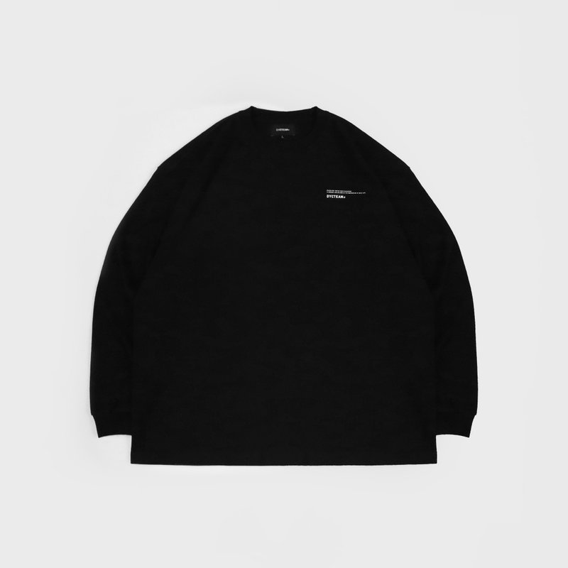 DYCTEAM - Drop shoulder heavy slogan long TEE (black) - Men's T-Shirts & Tops - Other Materials Black