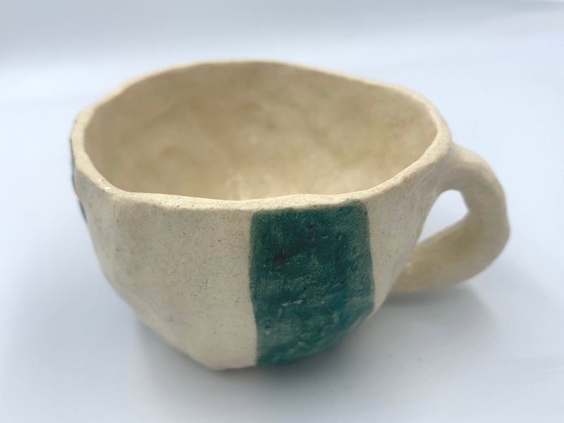 手びねりコーヒーカップ - マグカップ - 陶器 グリーン