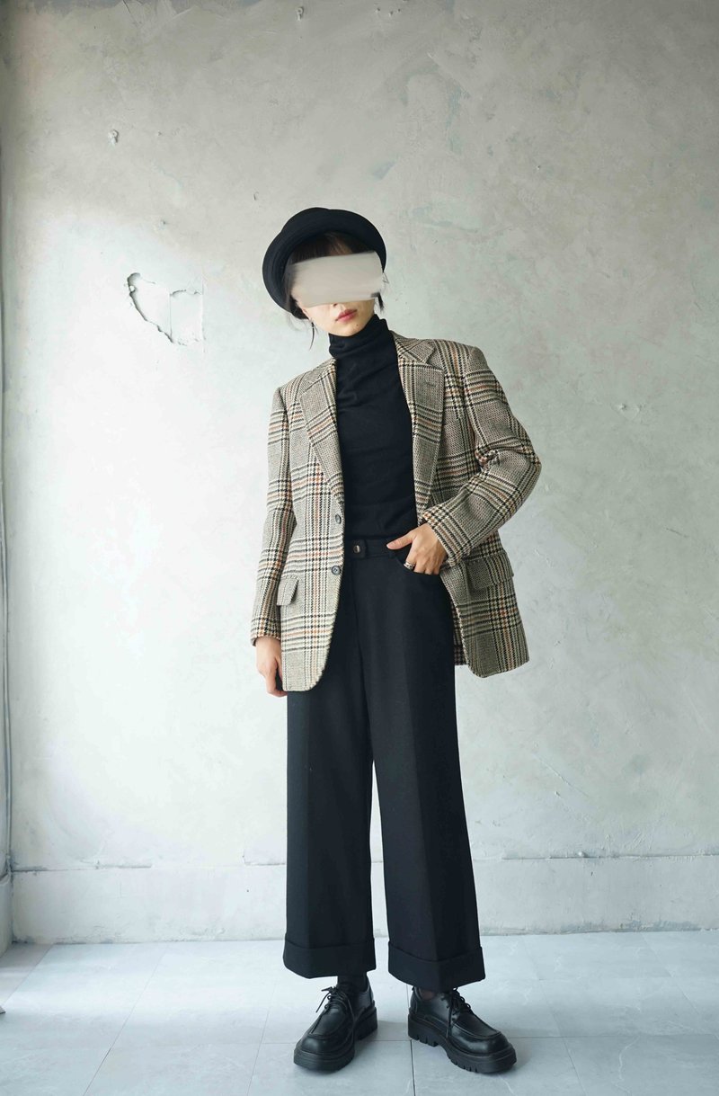 Treasure hunt vintage-BurberrysPRORSUM classic Khaki Brown plaid Tweed wool suit jacket - Women's Blazers & Trench Coats - Wool Khaki