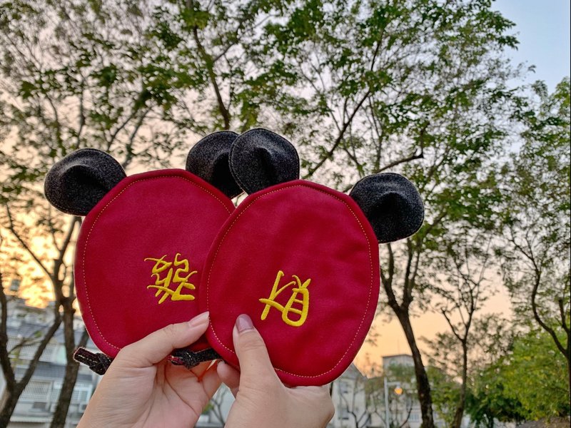【鼠年限定-發財組】小米奇紅包袋－發財－限量 - 零錢包/小錢包 - 棉．麻 紅色