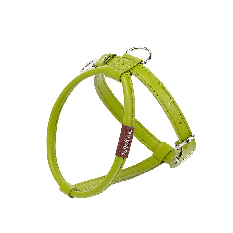 [Tail and Me] Natural Concept Leather Strap Beige Olive S - Collars & Leashes - Faux Leather Green