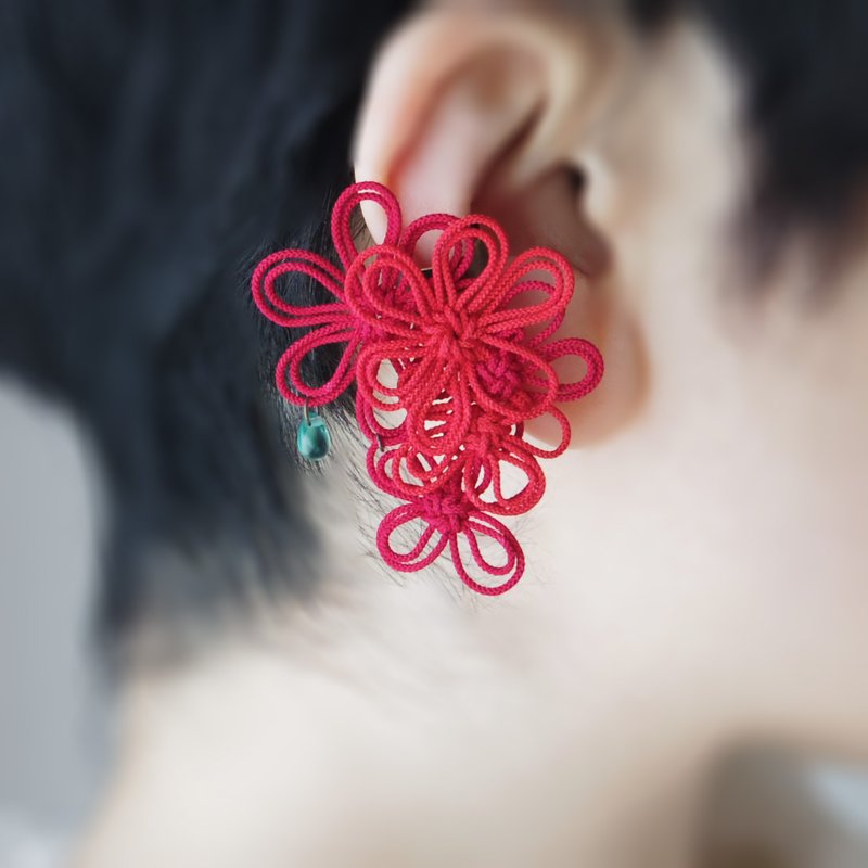 Katappo Ear Cuff Otogi Glossy - Earrings & Clip-ons - Other Metals Red