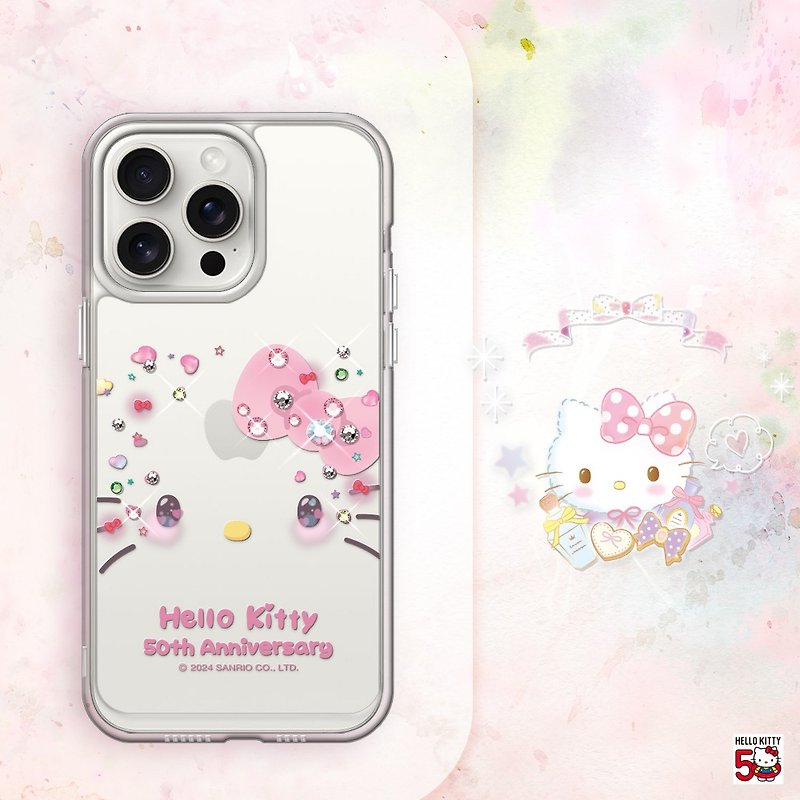 Sanrio iPhone full range of shockproof dual-material crystal colored diamond mobile phone cases-50th limited edition-Dream Katie - เคส/ซองมือถือ - วัสดุอื่นๆ หลากหลายสี
