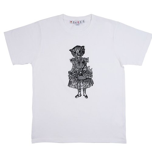 OSMOSIS 狸花貓手工刺繡 T恤 藝術家系列立體刺繡 舒適棉料 原創設計