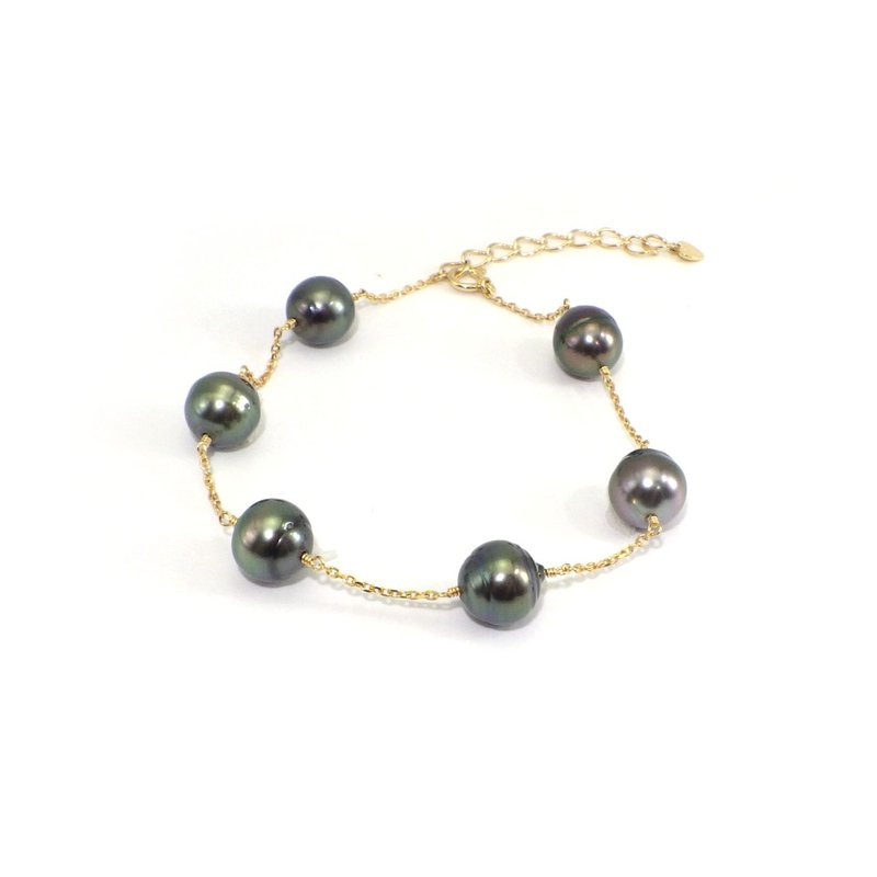 Tahitian Pearl Station bracelet 18K YG - Bracelets - Pearl 