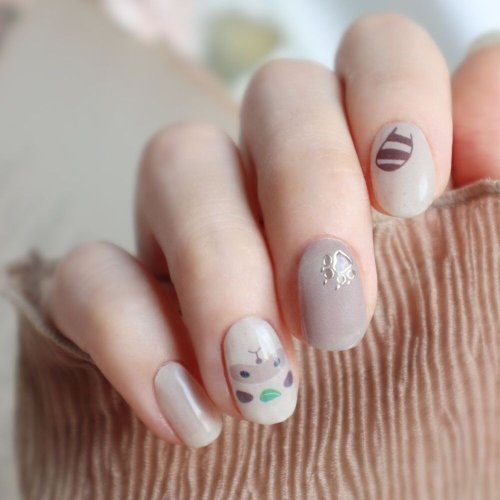 Lunacaca ジェルネイルシール】C01096 リトルアライグマ 簡単に