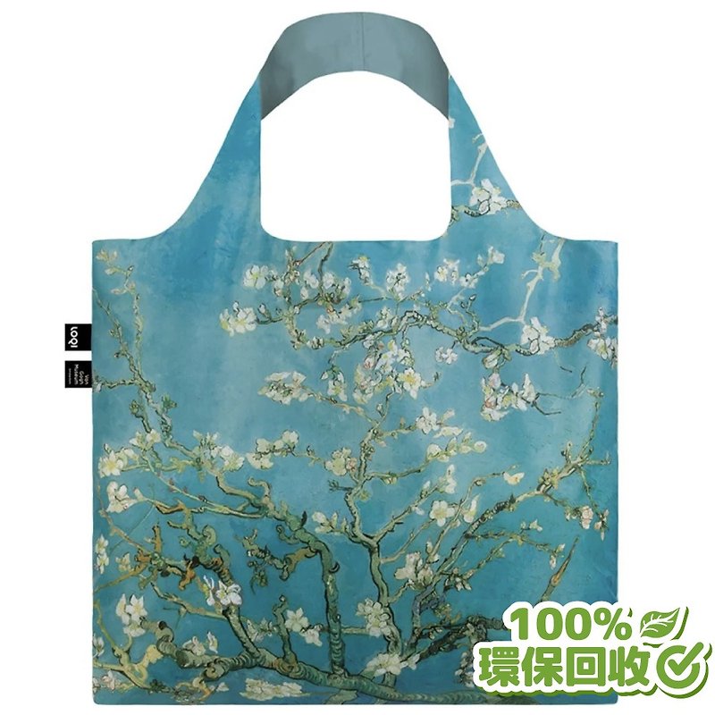 LOQI environmentally friendly material shopping bag-Museum apricot blossom VGABR (no buckle, no hidden bag) - Messenger Bags & Sling Bags - Polyester Blue