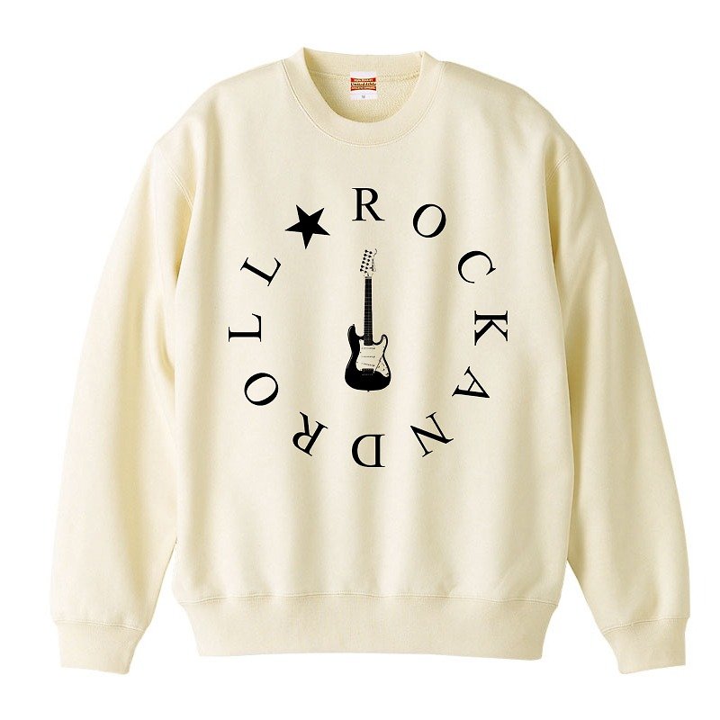 [スウェット] ROCK AND ROLL - Tシャツ メンズ - コットン・麻 ホワイト