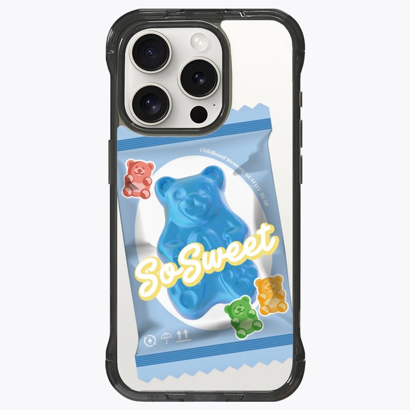 小熊軟糖 藍莓口味 支架殼 標準透黑 iPhone 16 15 14 13 Pro Max - 手機殼/手機套 - 其他材質 透明