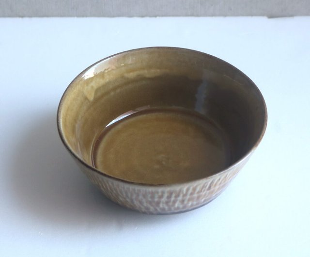 小石原焼 小石原焼き 飛び鉋深皿 深鉢 副菜皿 小鉢 3色から選ぶ あめ