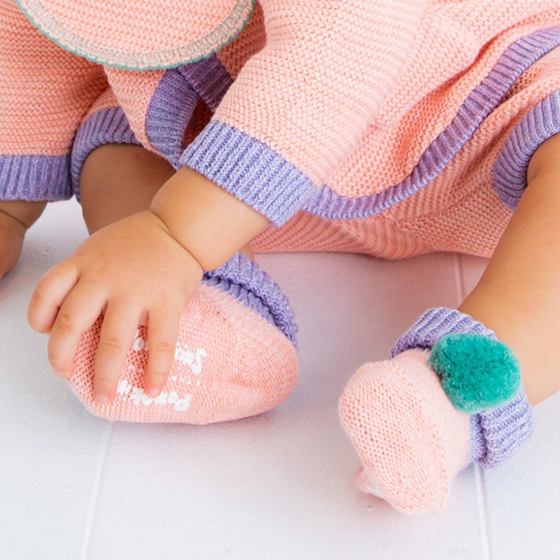 YG-1七彩糖果襪寶寶襪子適配尺碼9cm到11cm綠/紫色/檸檬色/酒紫日本製造 - 嬰兒襪子 - 棉．麻 綠色