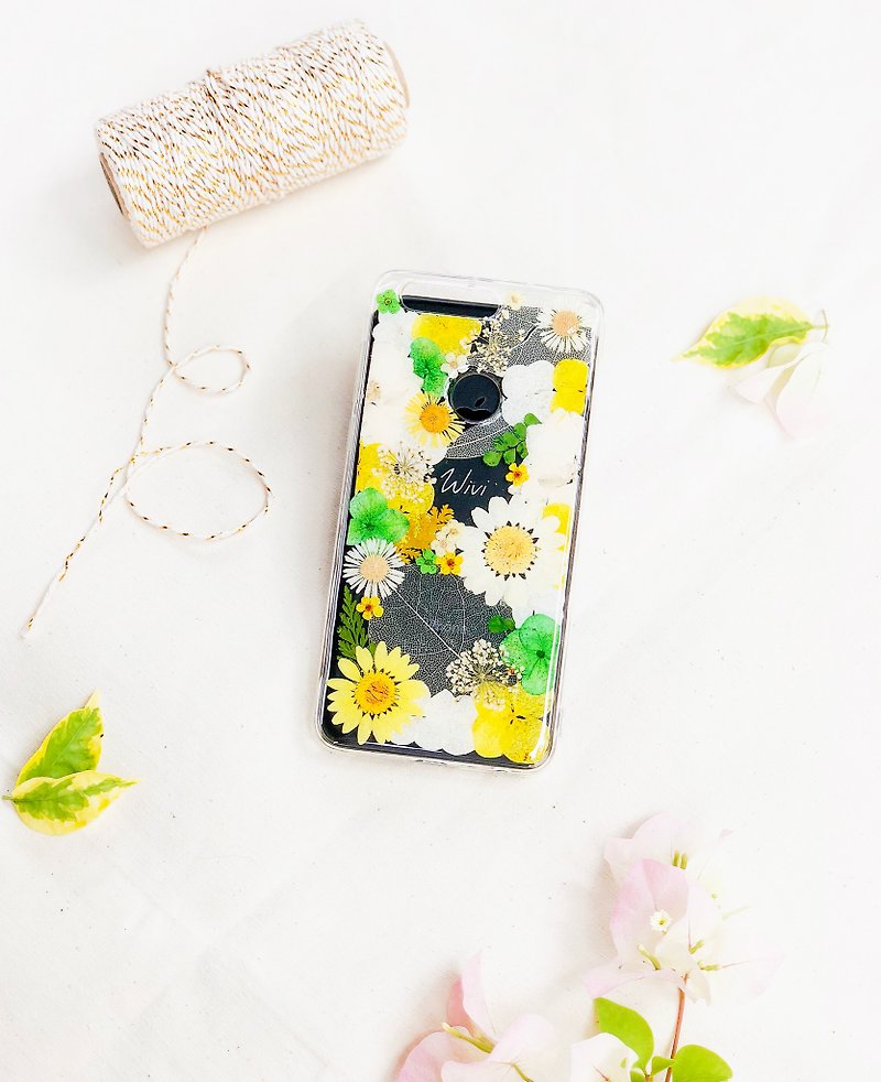 绿油油 押花 手机壳 Pressed Flower Phone Cases - เคส/ซองมือถือ - พืช/ดอกไม้ สีเขียว