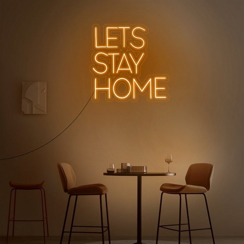 Let's Stay Home | LED霓虹燈 | 發光字 | 禮物 | 可調光 - 燈具/燈飾 - 壓克力 透明