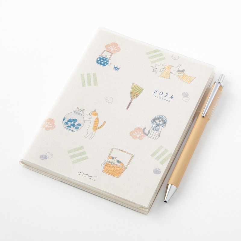 MIDORI Pocket Diary 2024手帳(月雙週)A6小貓 - 筆記本/手帳 - 紙 
