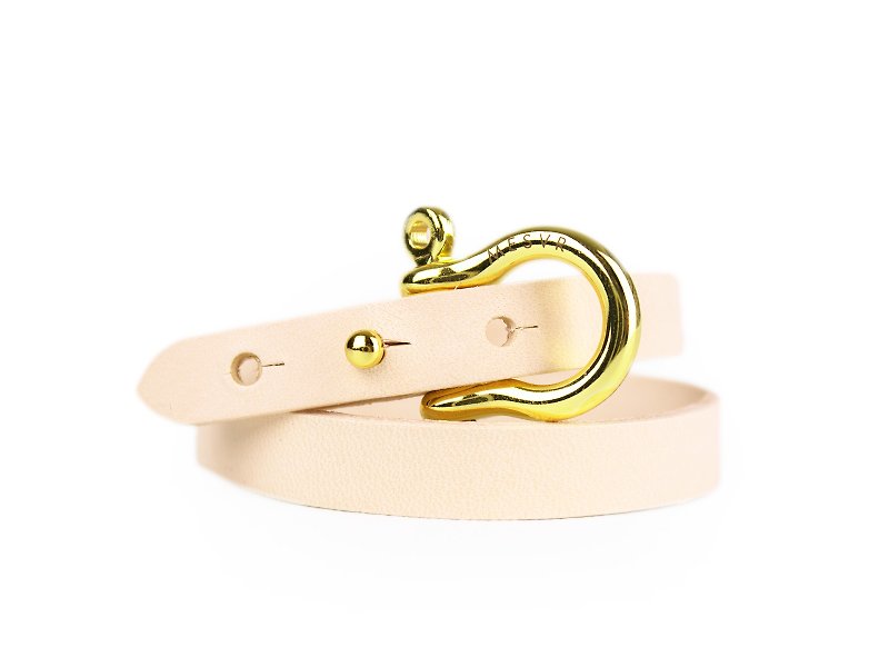 [WILD] ｜Shackle Bracelet ｜ Nautical Jewelry - สร้อยข้อมือ - หนังแท้ สีนำ้ตาล