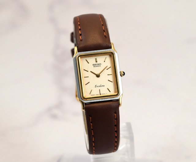 SEIKO EXCELINE 女性用腕時計クォーツ19mm タンクシェイプ