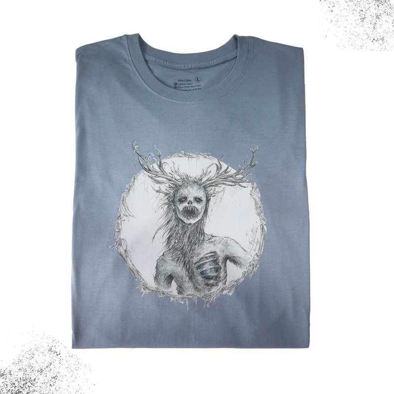 Wendigo Unique stylist T-shirt, Original design inspired from horror tales - Unisex Hoodies & T-Shirts - Cotton & Hemp Gray