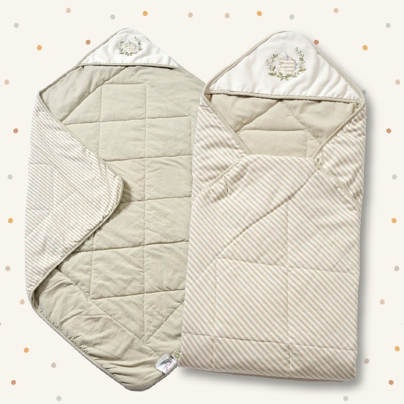 Caliphil organic cotton baby swaddle/reinforced thick/GOTS certified - Blankets & Throws - Cotton & Hemp Khaki