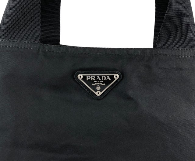 日本直送 名牌中古包 】PRADA プラダ トートバッグ ブラック