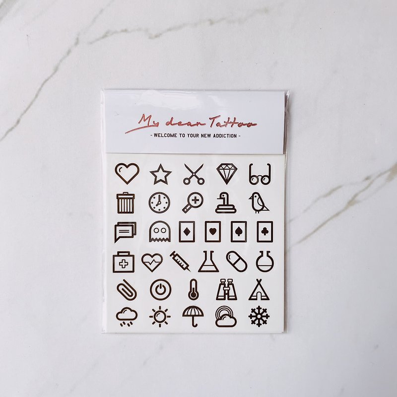 / Temporary Tattoo / 2 sheets (Each Pack)  Icon Daimond Poker - Temporary Tattoos - Paper 