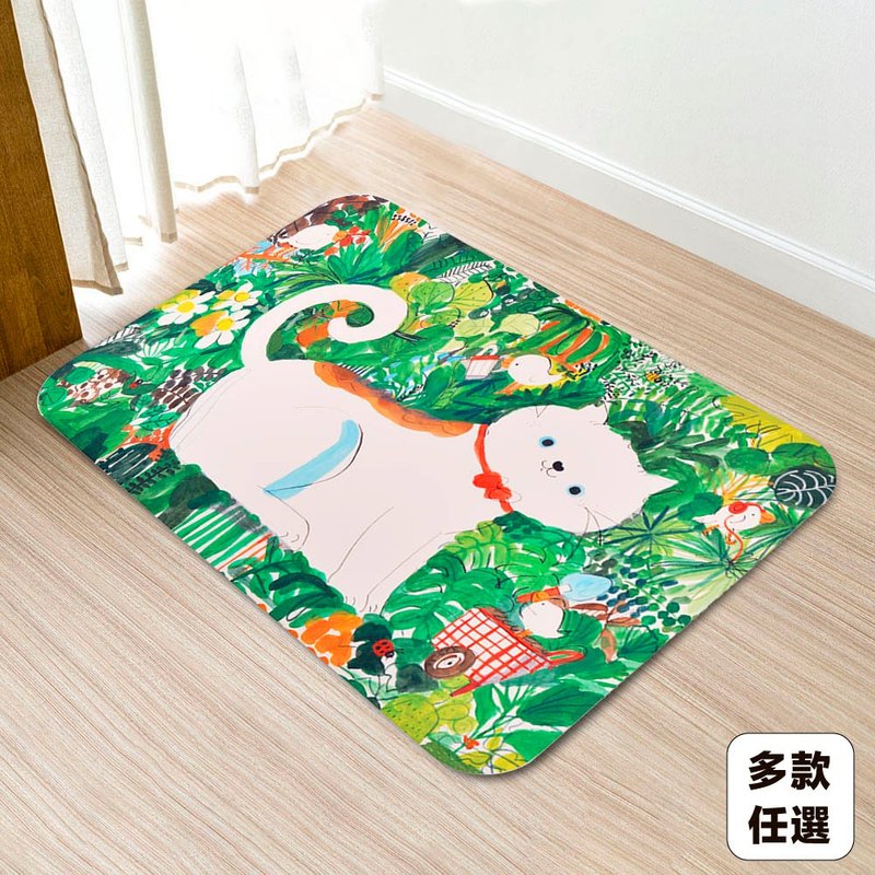 10秒頂吸 軟式珪藻土吸水地墊-吳欣芷 (60x40cm) - 地墊/地毯 - 其他材質 多色