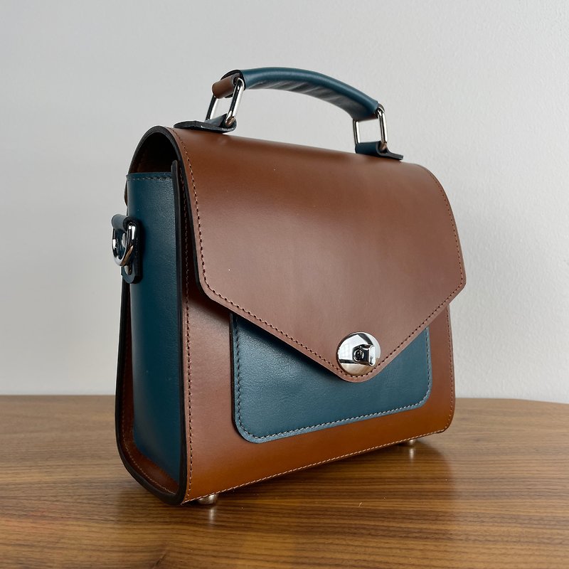 Leather shoulder bag, Small crossbody, Brown leather purse, Top handle handbag - Handbags & Totes - Genuine Leather 