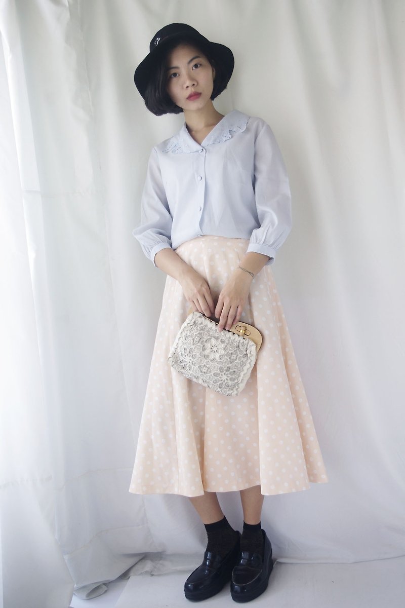 4.5studio - treasure hunt - skirt shake babypink pink x white point retro round skirt - Skirts - Polyester Pink