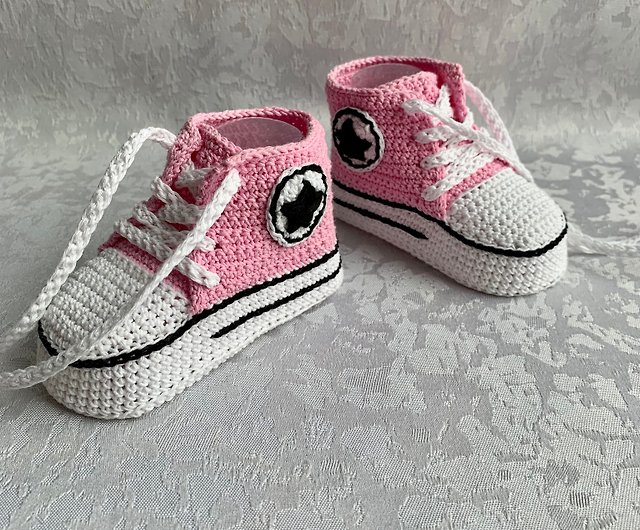 Baby Booties Crochet Converse Unisex Crochet Baby Shoe Shower Gift newborn - Shop HowletDi Baby Socks -